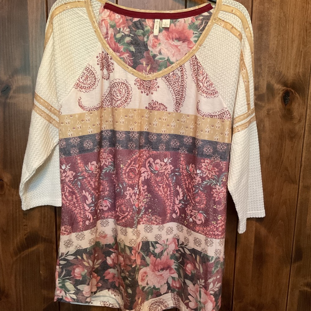 Cato Multicolor Patchwork Blouse